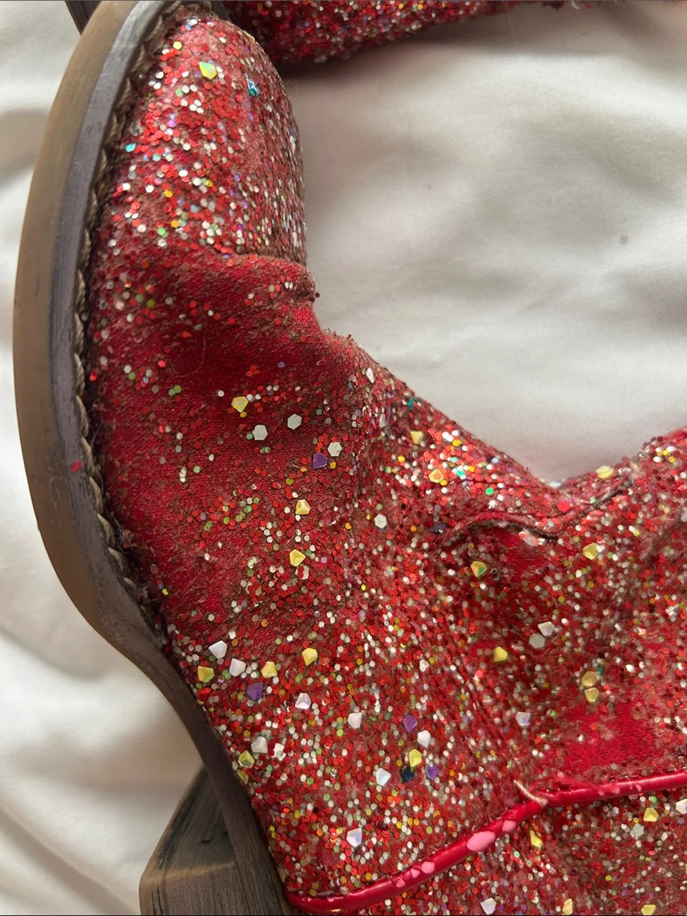 Roper Red Glitter Western Ankle Boots